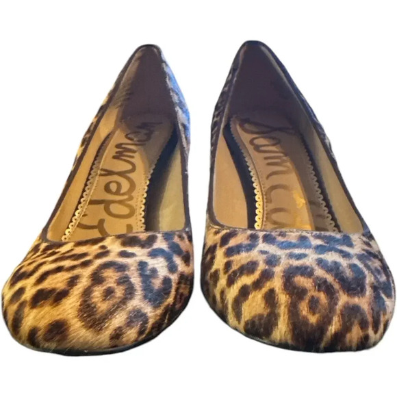Sam Edelman Calf hair; Leopard print block pump 8.5/38.5 3”heel - Picture 4 of 8